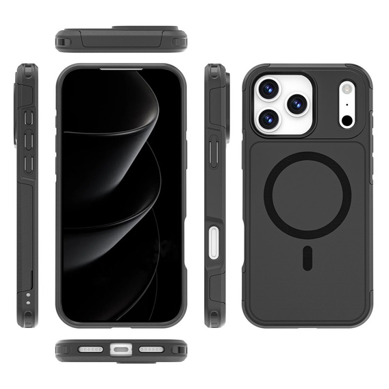 MagForce tok iPhone 17 Pro Max készülékhez, MagSafe-hoz, páncélozott, fekete