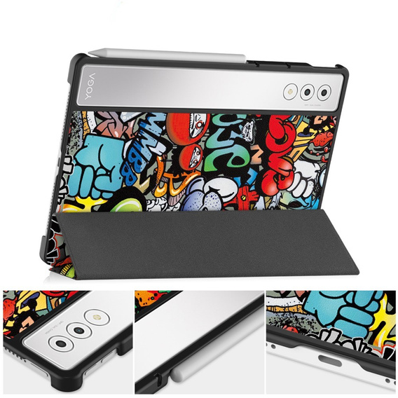 Tok Lenovo Yoga Tab Plus, Smartcase, graffiti