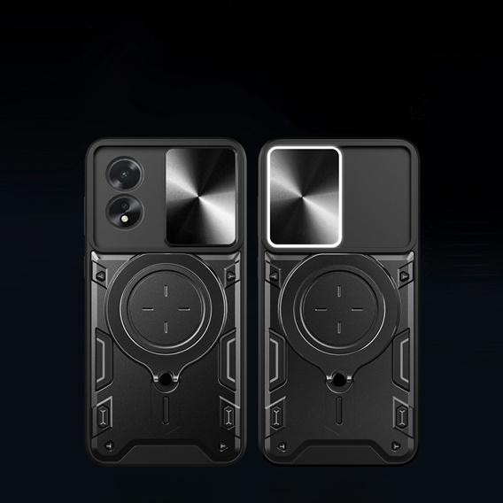 Páncélozott tok Oppo A18 4G / A38 4G, CamShield Slide, fekete