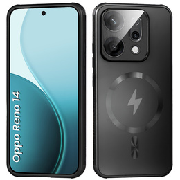 Tok Oppo Reno 14, MagSafe tok, kameravédelemmel, fekete