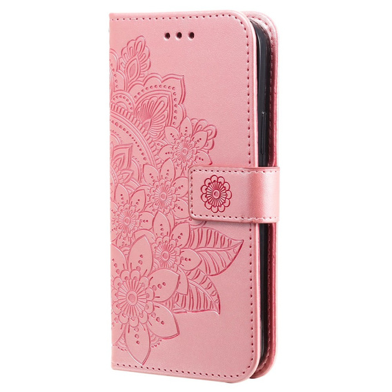 Pattintható tok a Samsung Galaxy A14 4G/5G, Mandala Flower, rózsaszín rose gold