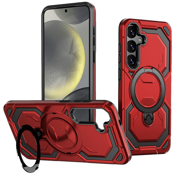 Mágneses tok állvánnyal Samsung Galaxy A57 5G készülékhez, piros