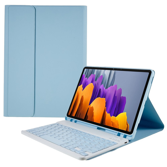 Tok + billentyűzet Samsung Galaxy Tab S7 T870/T875 / S8, Pen Slot, kék
