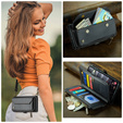 Tok CASEME Samsung Galaxy S25 FE, RFID Leather Wallet, vállpánttal, fekete