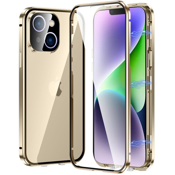 Tok iPhone 13, Magnetic Dual Glass, arany