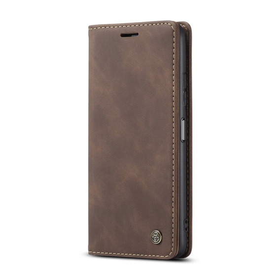 CASEME tok Xiaomi Redmi Note 10 Pro, Leather Wallet Case, kávé