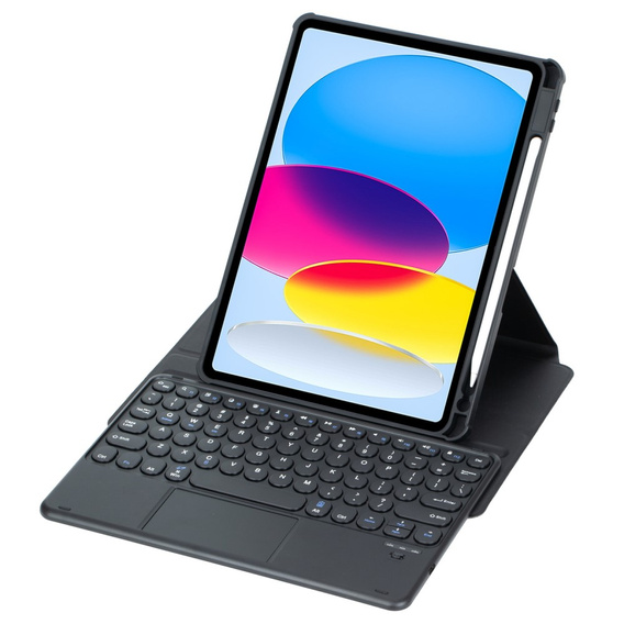 Billentyűzet tok iPad 11" 2025 A16 (11 gen.) / iPad 10.9" 2022 (10 gen.), Rotary 360° Leather, fekete
