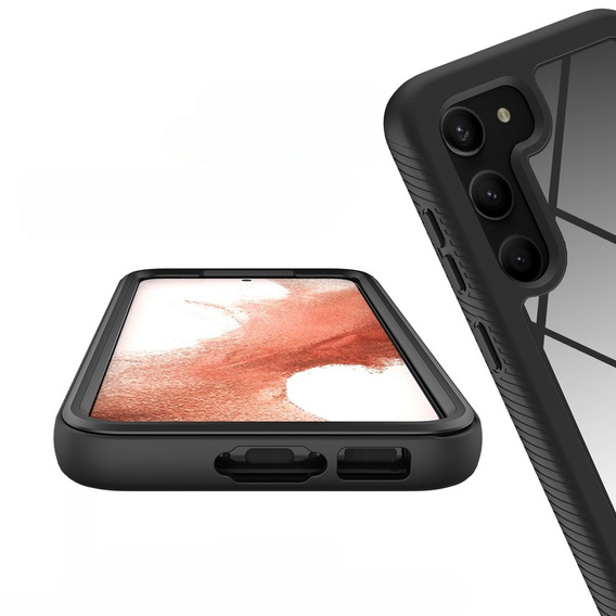 Tok Samsung Galaxy S23 készülékhez, Shockproof, fóliával, fekete