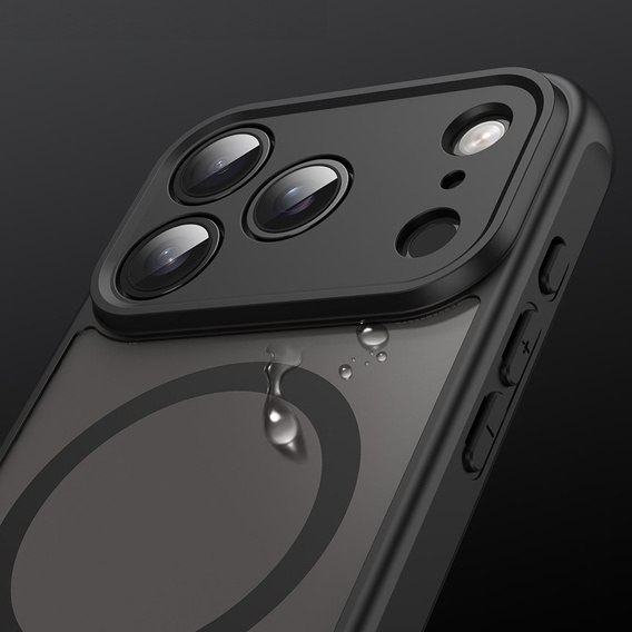 Matt tok iPhone 17 Pro készülékhez, MagSafe, kameravédelemmel, fekete
