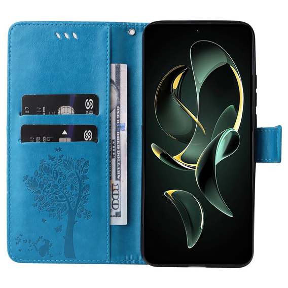 Pattintható tok Xiaomi 13T / 13T Pro, fa, kék