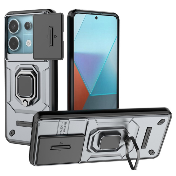 Telefontok a Xiaomi Redmi Note 13 Pro 5G, KickStand Camera Lens, szürke
