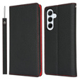 Pattintható tok a Samsung Galaxy S25, Litchi Skin Grain, fekete