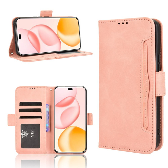 Pattintható tok a Honor 400 Pro 5G, Card Slot, rózsaszín