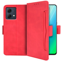 Pattintható tok a Motorola Moto G84 5G, Card Slot, piros