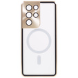 Magnetic Dual Glass MagSafe tok Samsung Galaxy S21 Ultra, arany
