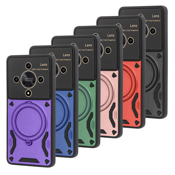 Páncélozott tok a Honor Magic 6 Lite 5G készülékhez, Magnetic Ring, fekete