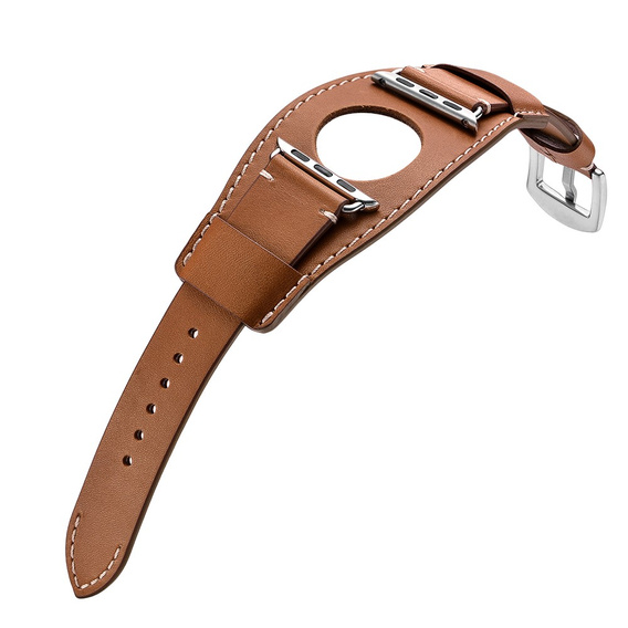 Bőrszíj Apple Watch 1/2/3/4/4/5/6/7/8/SE/Ultra 42/44/45/49mm, barna