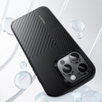 BENKS Kevlar tok iPhone 16 Pro, MagSafe, Carbon Fiber, fekete