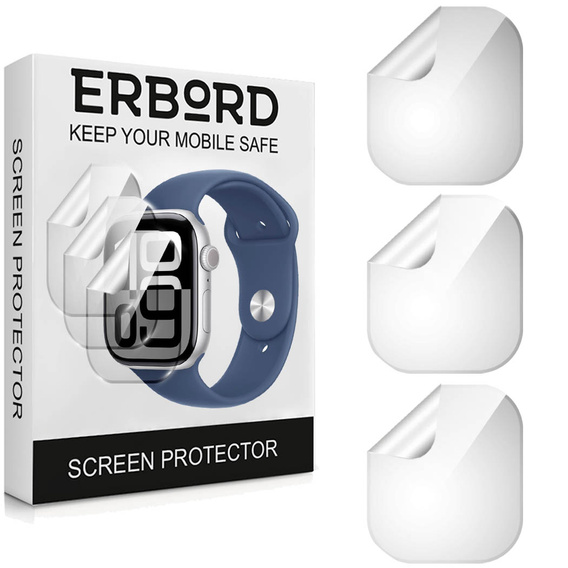 3x ERBORD hidrogél fólia Apple Watch 10/11 42mm