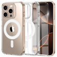 MagSafe mágneses tok iPhone 16 Pro Max-hoz, ERBORD CrystalMag, átlátszó + képernyőüveg