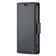 Tok Oppo Reno 12, ERBORD Glossy Litchi, pénztárca patenttal, fekete