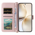 Tok patenttal a Realme 14 Pro+ 5G-hez, Crossbody Leather Wallet, rózsaszín rose gold
