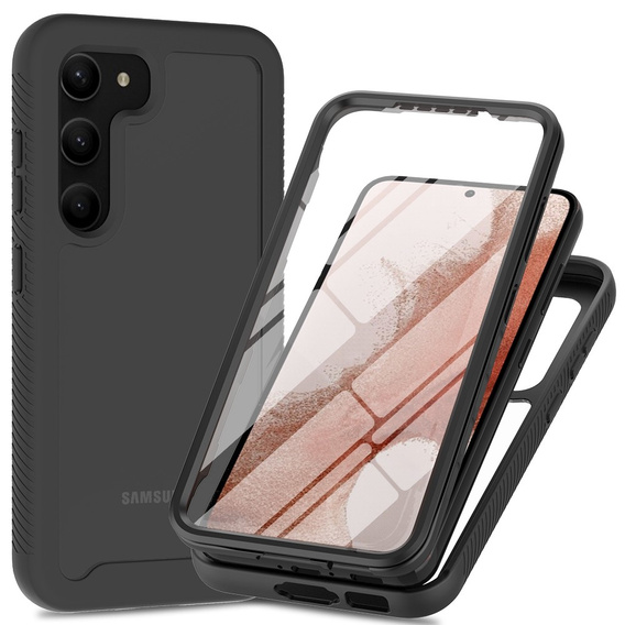 Tok Samsung Galaxy S23 készülékhez, Shockproof, fóliával, fekete
