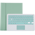 Tok + billentyűzet Lenovo Tab P11 J606F / Tab P11 5G / P11 + Plus, TouchPad Keyboard, világoszöld
