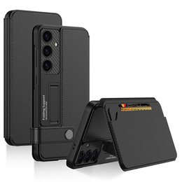 Pattintható tok Samsung Galaxy S25, GKK Card Slot Wallet, fekete