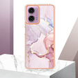 Védő tok Motorola Moto G24 / G24 Power / G04, Marble Slim Case, rózsaszín