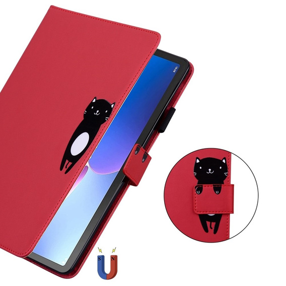 Tok Lenovo Tab M10 Plus 10.6 Gen 3, pánttal, animal, piros