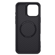 Tok iPhone 16 Pro Max, páncélozott Nillkin, Carbon Fiber, Magsafe, fekete