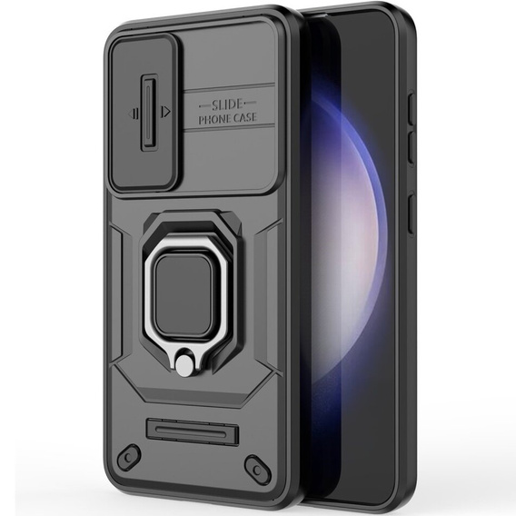 Telefontok a Samsung Galaxy S24, KickStand Camera Lens, fekete