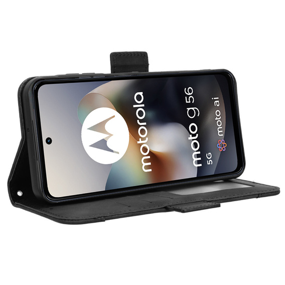 Pattintható tok a Motorola Moto G56 5G, Card Slot, fekete