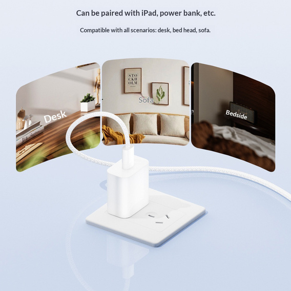 Mágneses USB-C töltőkábel Apple Pencilhez (2. generáció), fehér