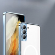 Kameravédő tok Samsung Galaxy S21 FE 5G, CamShield MagSafe, átlátszó / kék