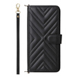 Tok patenttal a Xiaomi Redmi A5-hez, Crossbody Leather Wallet, fekete