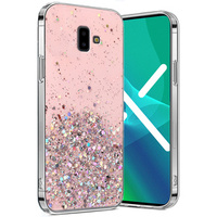 Telefontok a Samsung Galaxy J6 Plus, Glittery, rózsaszín