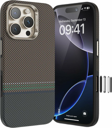 BENKS Kevlar Magnetic Armor Pro Prestige 600D Y065 tok MagSafe aktív gombbal az iPhone 16 Pro készülékhez