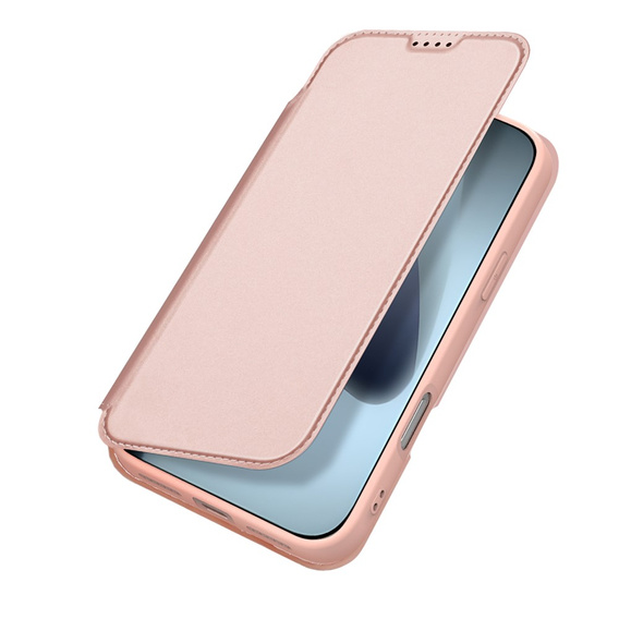 Dux Ducis tok iPhone 17 Pro Max készülékhez, Skin Pro, pánttal, kártyafoglalattal, rózsaszínű