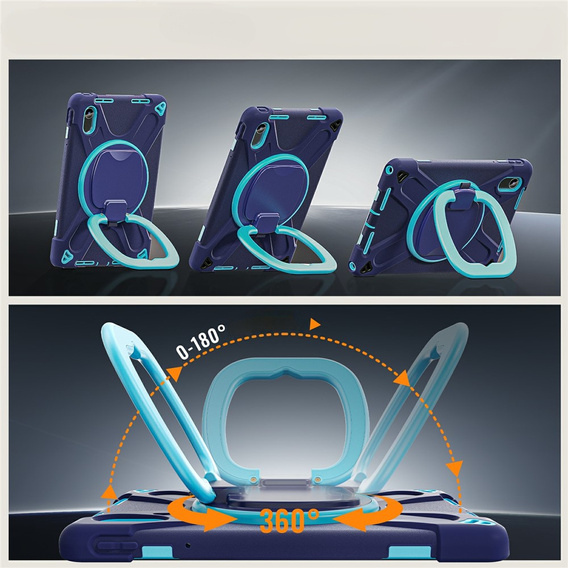 Gyerek tok Lenovo Tab M11, páncélozott, pánttal, tengerészkék / zöld