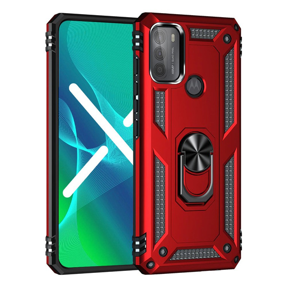 Páncélozott telefontok a Motorola Moto G50, Nox Case Ring, piros