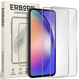 2x edzett üveg a Samsung Galaxy A54 5G, ERBORD 9H Hard Glass a képernyőn