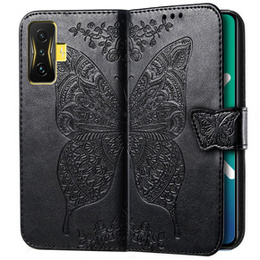 Pattintható tok a Xiaomi Poco F4 GT, Butterfly, fekete