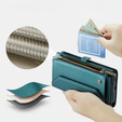 Tok CASEME Samsung Galaxy S25 FE, RFID Leather Wallet, vállpánttal, zöld