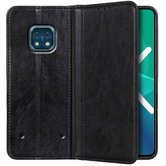 Telefontok a Nokia XR20, Wallet Litchi Leather, fekete