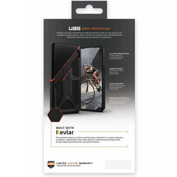 Tok Urban Armor Gear iPhone 14 Plus, Monarch, Kevlar fekete