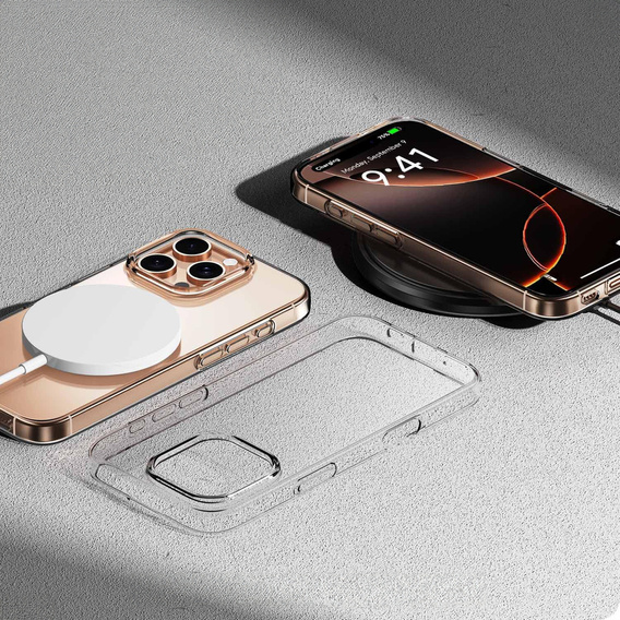 Tok iPhone 16 Pro-hoz, ERBORD Slim, átlátszó + 9H üveg