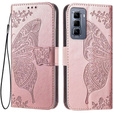 Pattintható tok a Infinix Hot 50 Pro 4G, Butterfly, rózsaszín rose gold