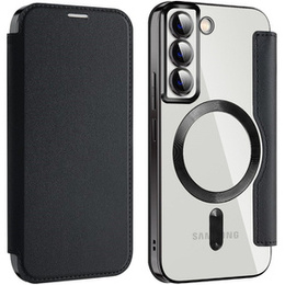 Pattintható tok a Samsung Galaxy S22 5G, RFID Wallet MagSafe CamShield, fekete